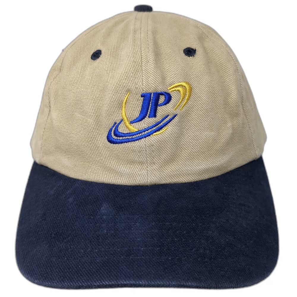 Falcon Headwear Baseball Cap Beige One Size Blue JP Logo Two Tone Slideback hat